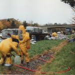 Fertilizer Fire on Trailer on A30 at Launceston, November 14th, 1995. Photo courtesy of Gary Chapman. Fertilizer Fire on Trailer on A30 at Launceston, November 14th, 1995. Photo courtesy of Gary Chapman.