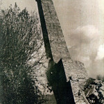Launceston Brick Works Chimney being demolished in 1954. Launceston Brick Works Chimney being demolished in 1954.