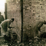 Launceston Brick Works Chimney explosive charges being set in 1954. Launceston Brick Works Chimney explosive charges being set in 1954.