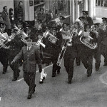 Launceston Town Band leading the parade during a remembrance day ceremony in the 1970's. Launceston Town Band leading the parade during a remembrance day ceremony in the 1970's. Being led by Wing Commander Robinson and bandmaster Ben Luxton.