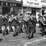 Launceston Town Band parade along Broad Street c.1940's. Launceston Town Band parade along Broad Street c.1940's.